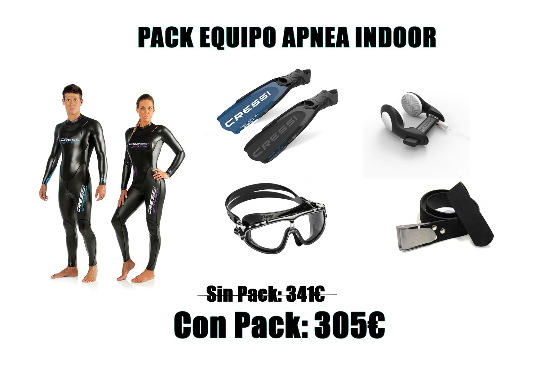 PACK EQUIPO APNEA INDOOR