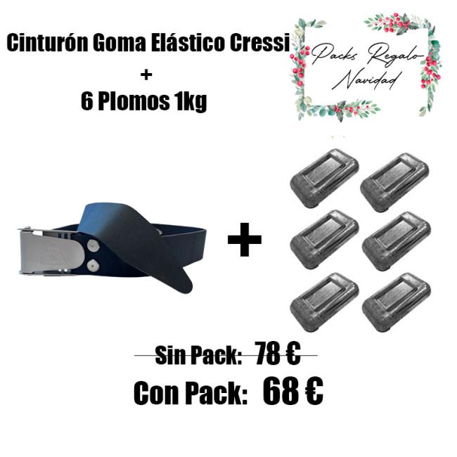 PACK CINTURÓN GOMA ELÁSTICO + 6 PLOMOS 1KG