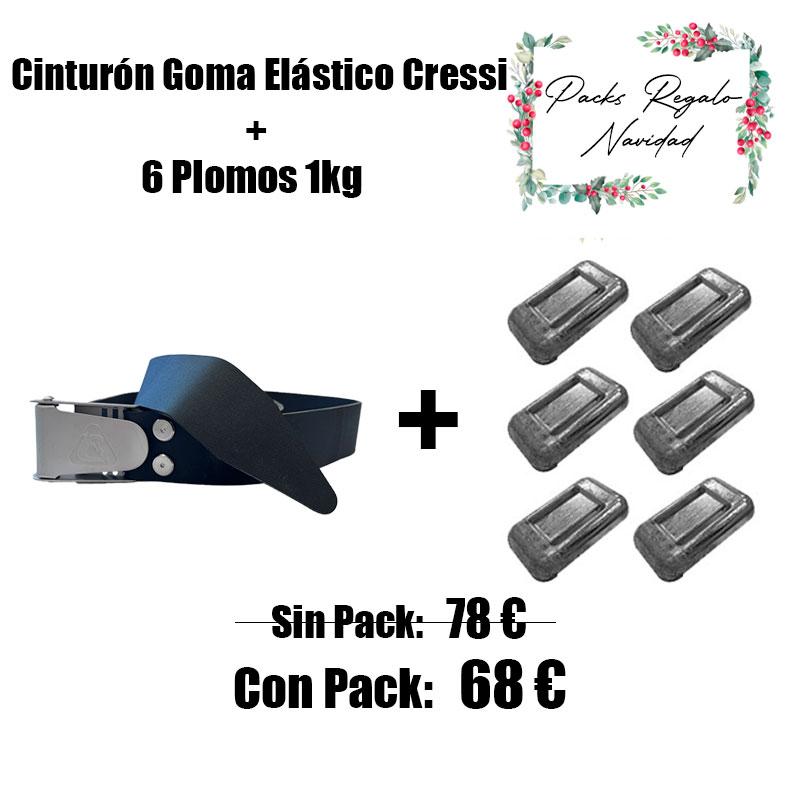 PACK CINTURÓN GOMA ELÁSTICO + 6 PLOMOS 1KG