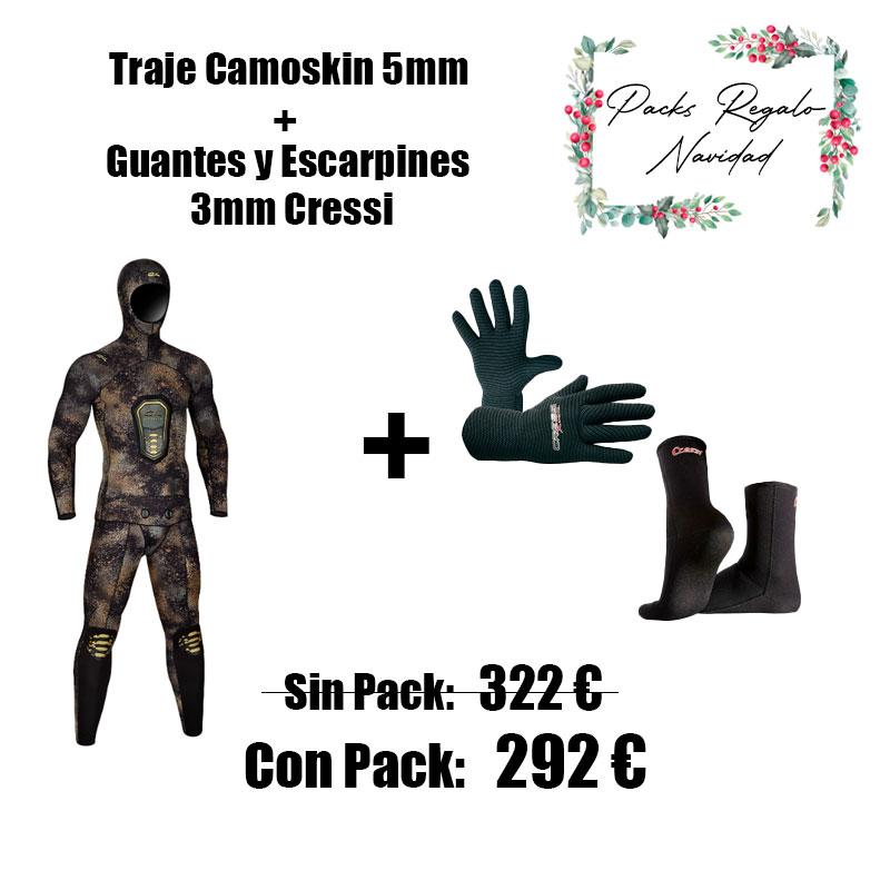 PACK TRAJE CAMOSKIN 5MM C4 + GUANTES Y ESCARPINES 3MM CRESSI