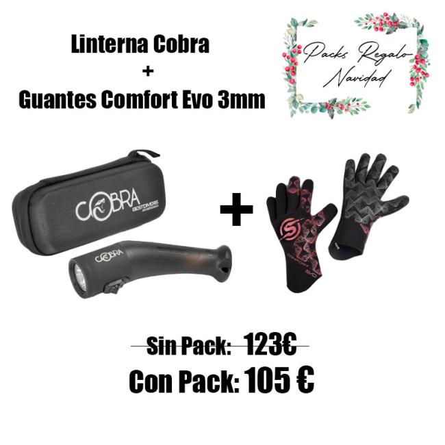 PACK LINTERNA COBRA + GUANTES COMFORT EVO