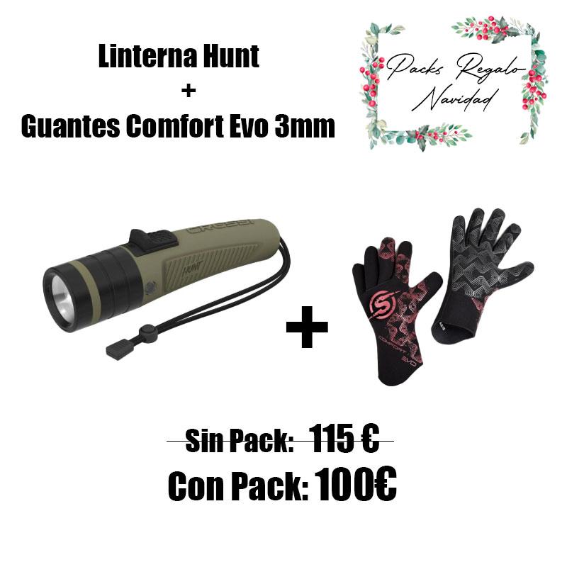 PACK LINTERNA HUNT + GUANTES COMFORT EVO 3MM