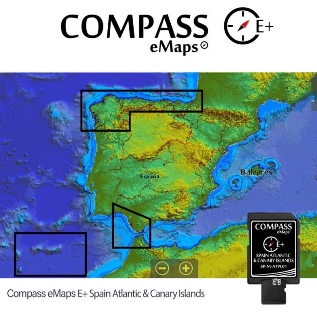 CARTOGRAFIA COMPASS E+ SPAIN ATLANTIC & CANARY ISLANDS