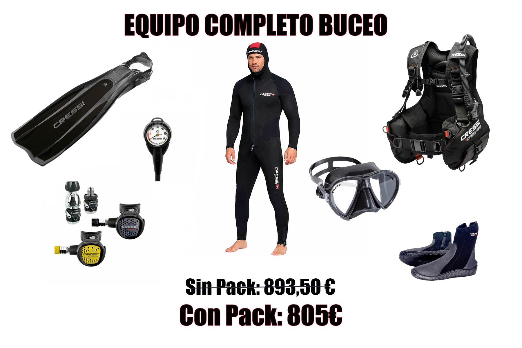 PACK EQUIPO COMPLETO BUCEO