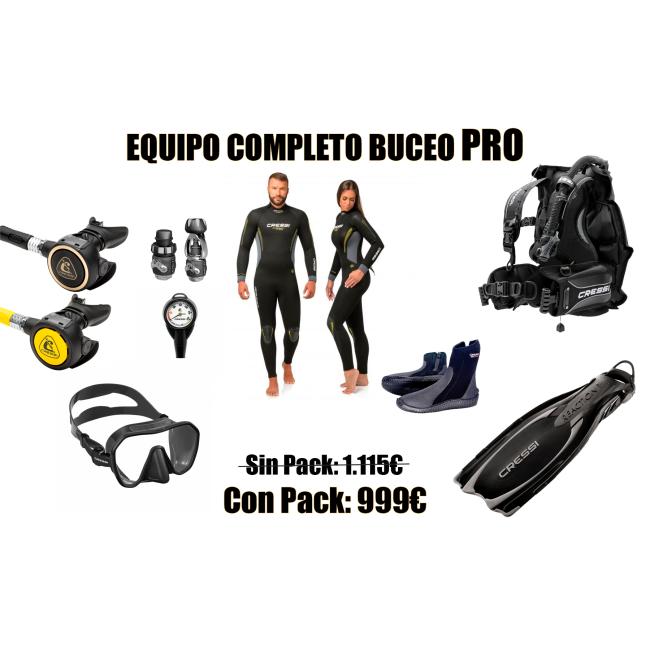 PACK EQUIPO COMPLETO BUCEO PRO